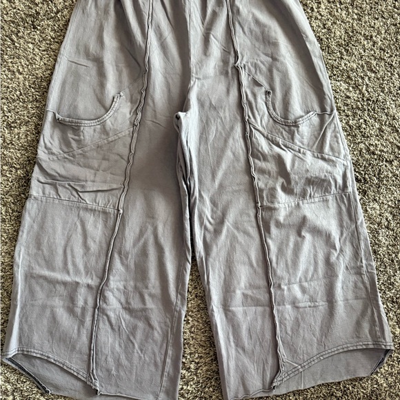 Cynthia Ashby 100% cotton cropped pants, grey, Large, EUC - Picture 2 of 14
